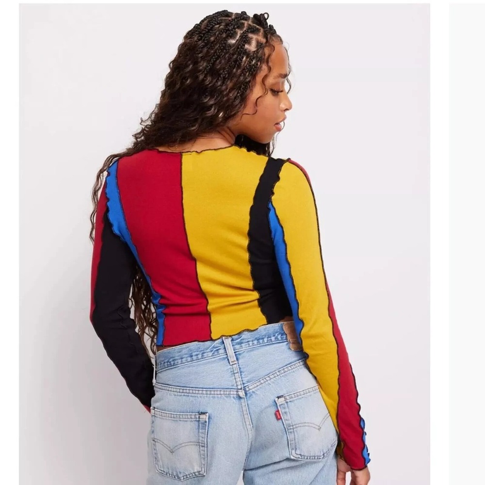 Samii Ryan Disney Mickey Mouse Colorblock Long Sleeve Top Sz Small Park Rare HTF - Picture 3 of 9